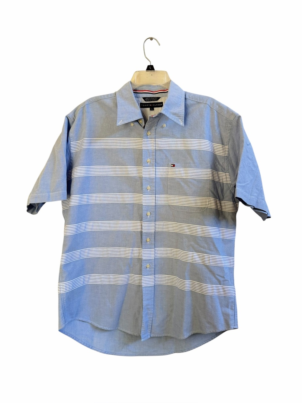 Tommy Hilfiger blue stripe s/l cotton shirt